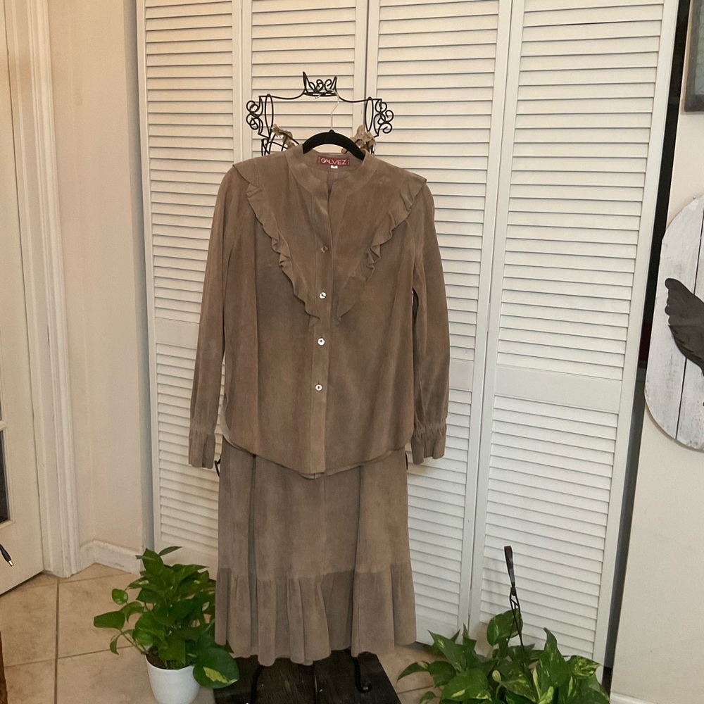 Suede top and Skirt